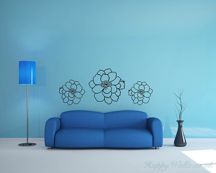 A Set of 3 Flowers Decal A Set of 3 Flowers Decal
